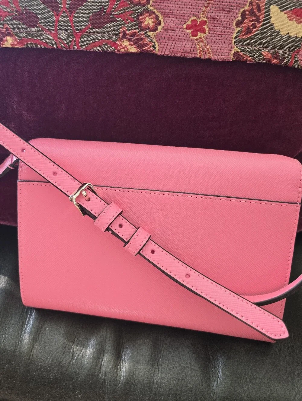 Kate Spade New York Pink Saffiano Leather Crossbody Wallet NWOT